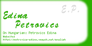 edina petrovics business card